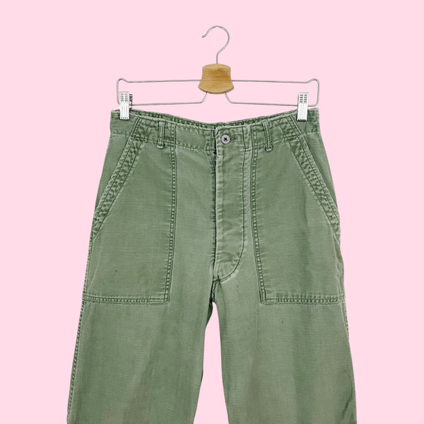 60S OG-107 GREEN MILITARY FATIGUE PANTS (29)