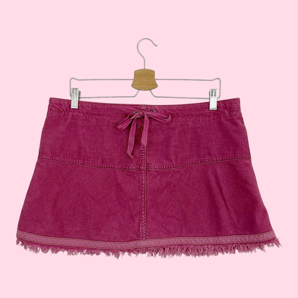 JUICY COUTURE PINK CORDUROY MINI SKIRT (XL)