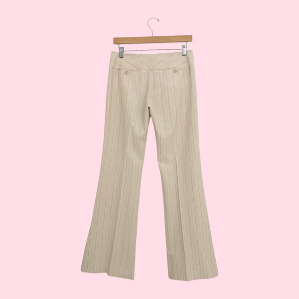 Cream + Burgundy Pinstripe Office Pants (2)