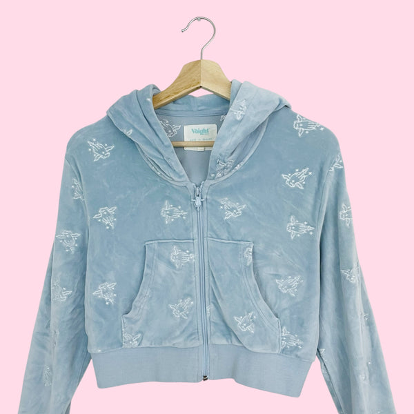 VOIGHT MADE IN HEAVEN CROPPED VELOUR HOODIE (L)