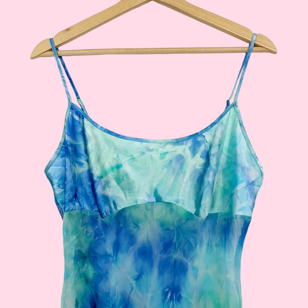 Blue + Green Tie Dye Babydoll Top (M)