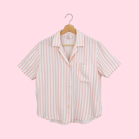 STRIPED BUTTON UP BLOUSE (S/M)