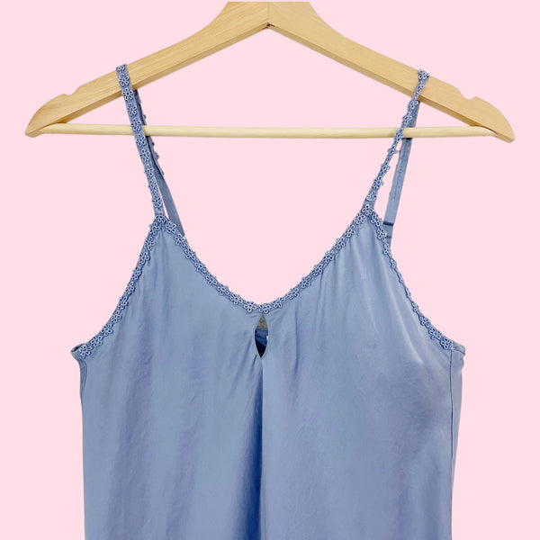 LIGHT BLUE SLIP DRESS W/ DAISY STRAPS (S)