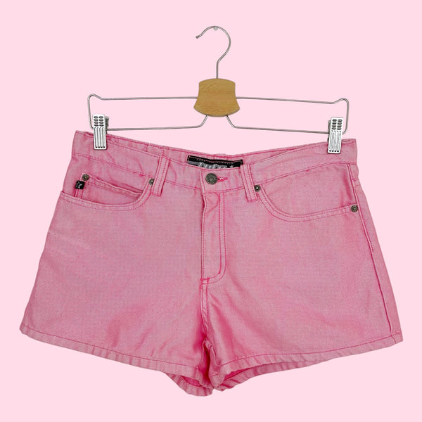 90S PINK METALLIC DENIM SHORTS (6/8)