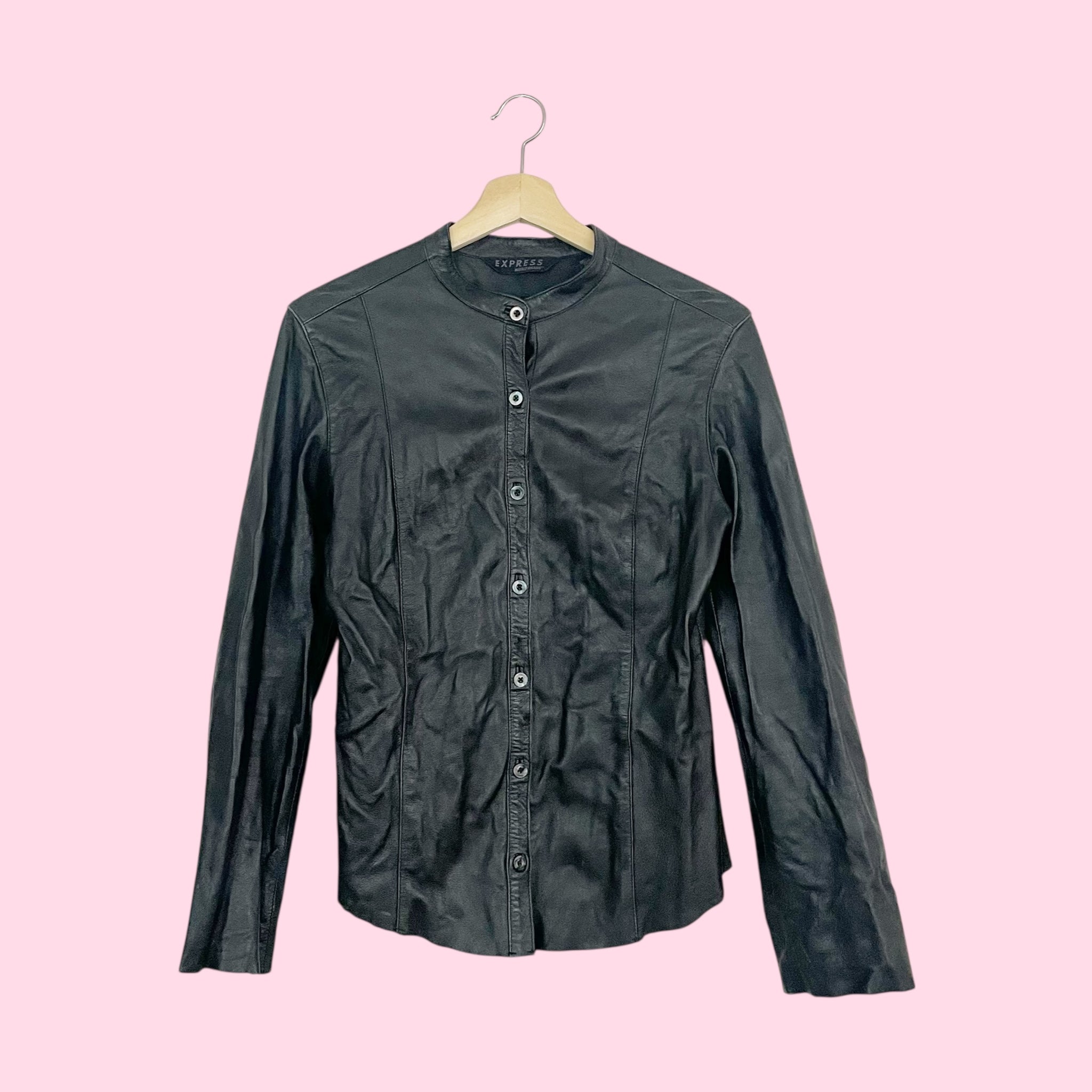 BLACK LEATHER BLOUSE (6/8)