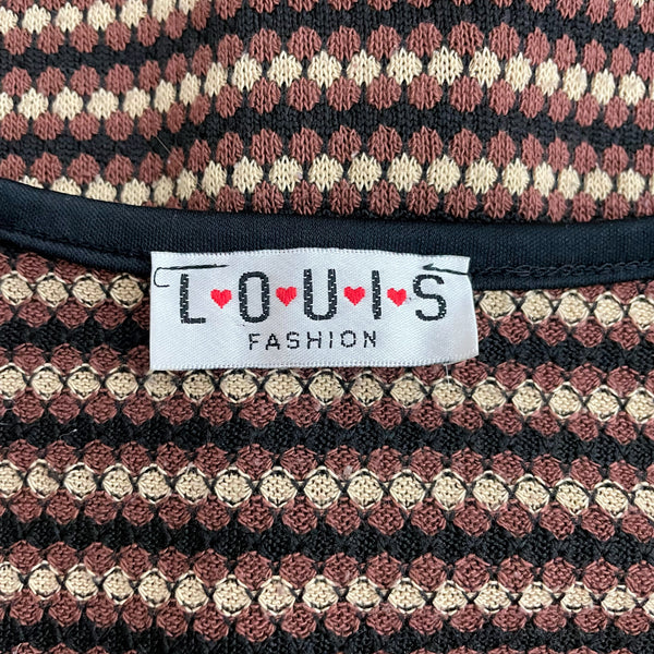 BLACK + BROWN DOT KNIT TOP (S/M)