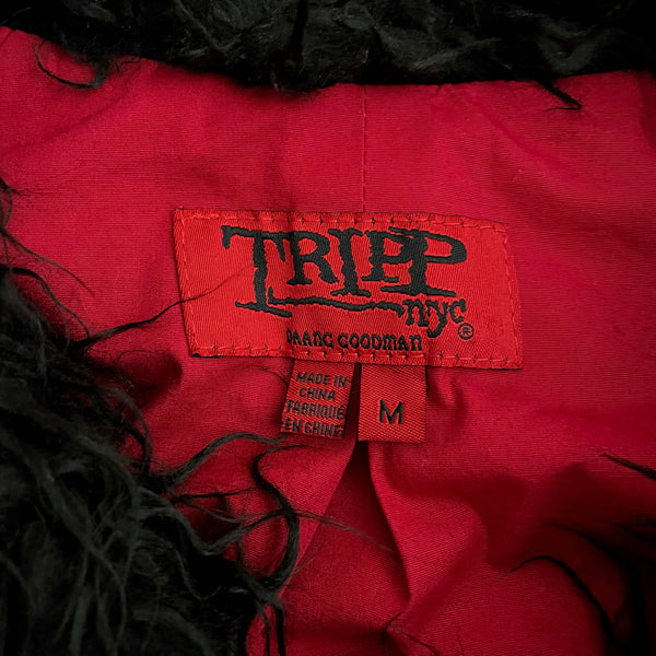 TRIPP NYC VELVET MOTO JACKET W/ FAUX FUR TRIM (M)