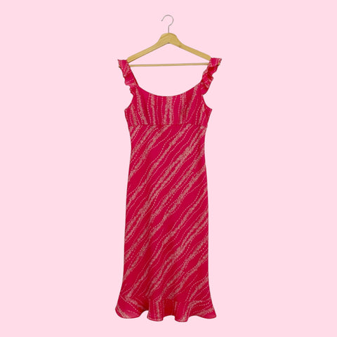 PINK FLORAL MIDI DRESS (M)