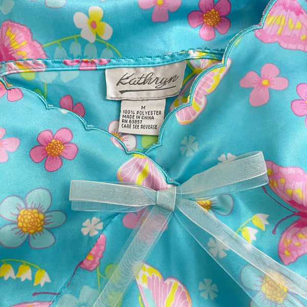 BUTTERFLY FLORAL PRINT SLIP DRESS (M)