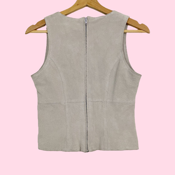 BEBE GRAY SUEDE TANK TOP (S)