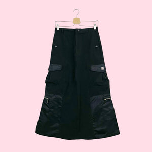 GIRBAUD BLACK CARGO MAXI SKIRT (6)