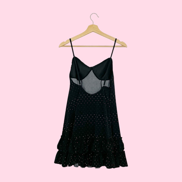 VICTORIA'S SECRET POLKA DOT RUFFLE LINGERIE DRESS (36B)