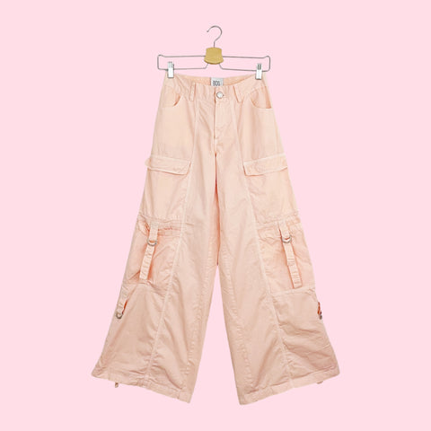 BDG PEACH WIDE LEG CARGO PANTS (S)