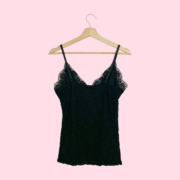 BLACK LACE TANK TOP (M)