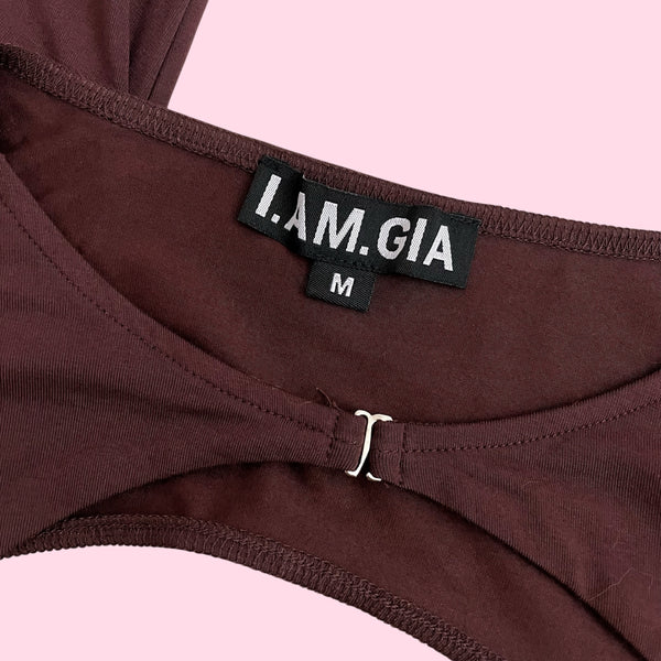 I.AM.GIA BROWN BOLERO MICRO CARDIGAN (M)