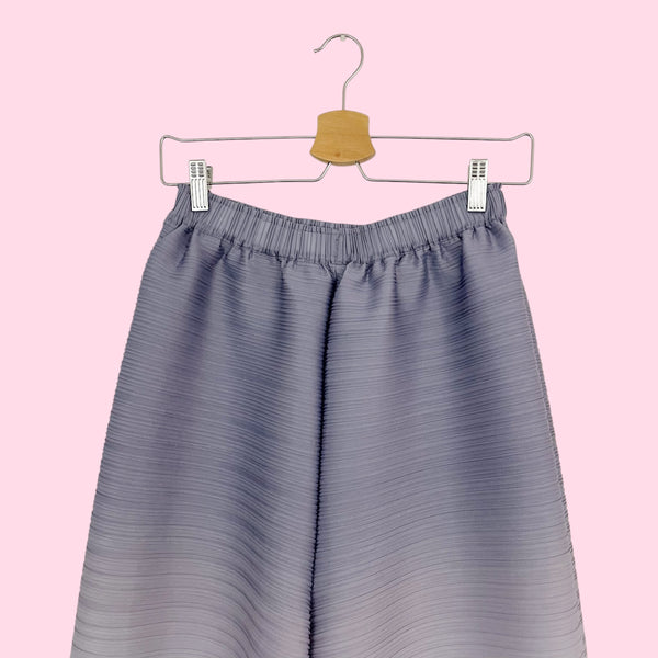 CREAM + GRAY OMBRE PLEATED WIDE LEG PANTS (S/M)