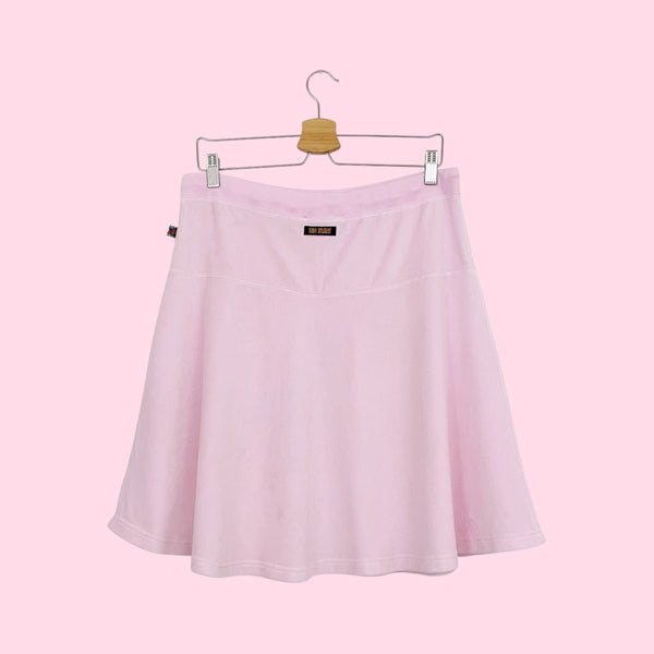 PINK VELOUR MIDI SKIRT (XL)