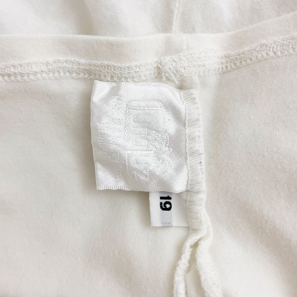 LUNA LUZ WHITE COTTON TIE UP MIDI SKIRT (S)