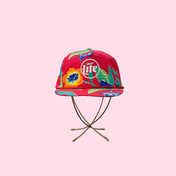 VINTAGE 90S MILLER LITE HAWAIIAN SNAPBACK HAT