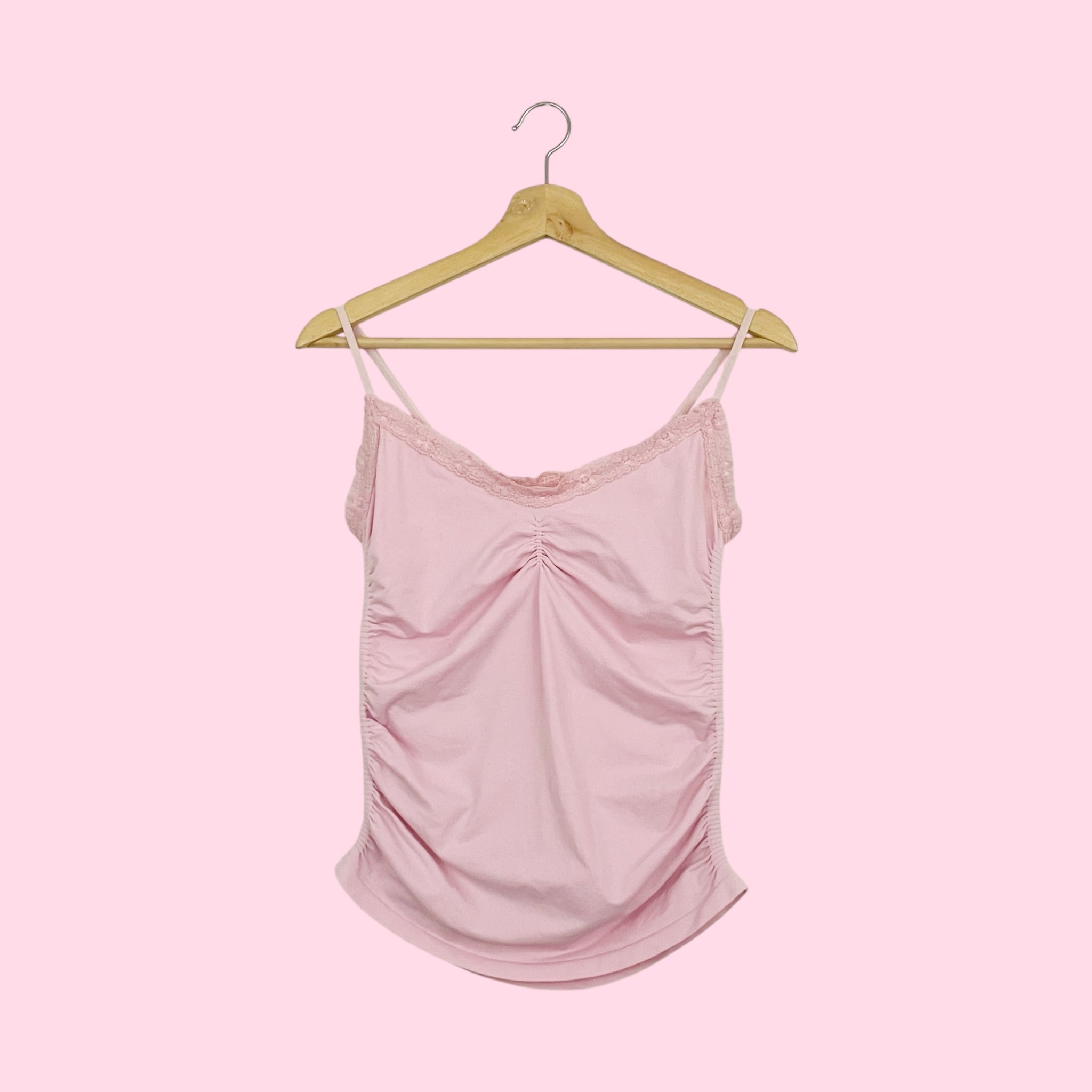 GUESS LIGHT PINK RUCHED TANK (M)