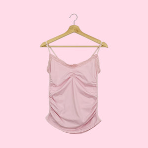 GUESS LIGHT PINK RUCHED TANK (M)