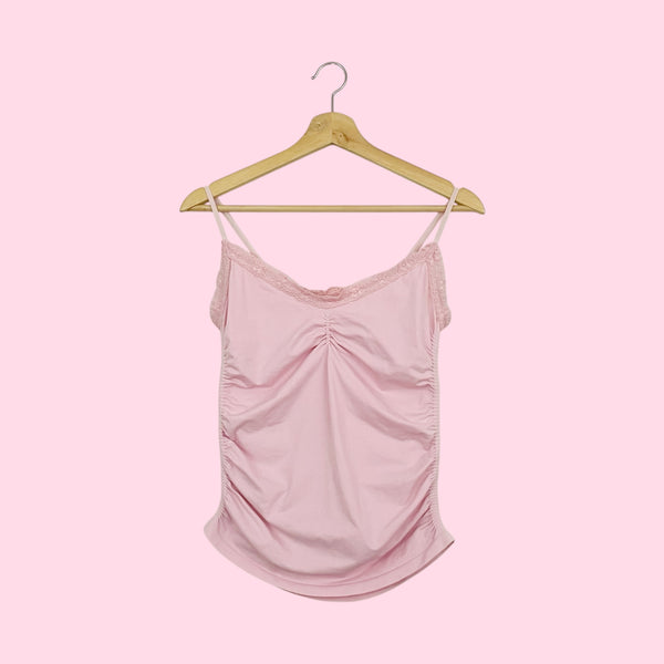 GUESS LIGHT PINK RUCHED TANK (M)