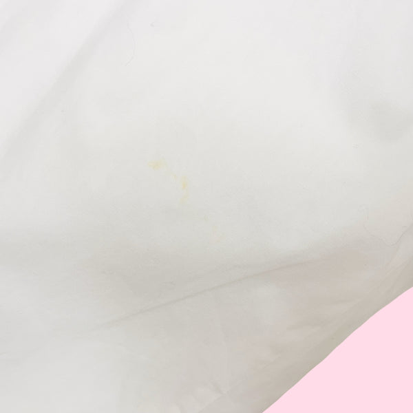 90s Cotton Blouse w/ Embroidered Collar (L)