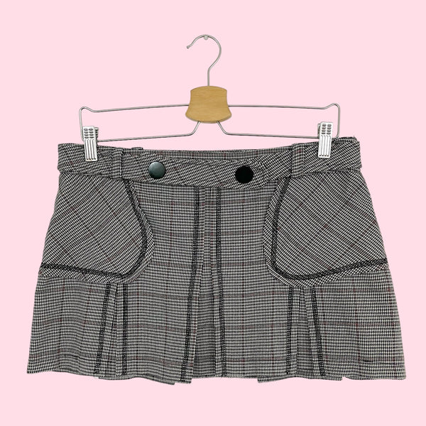 PLAID PLEATED MINI SKIRT (M/L)