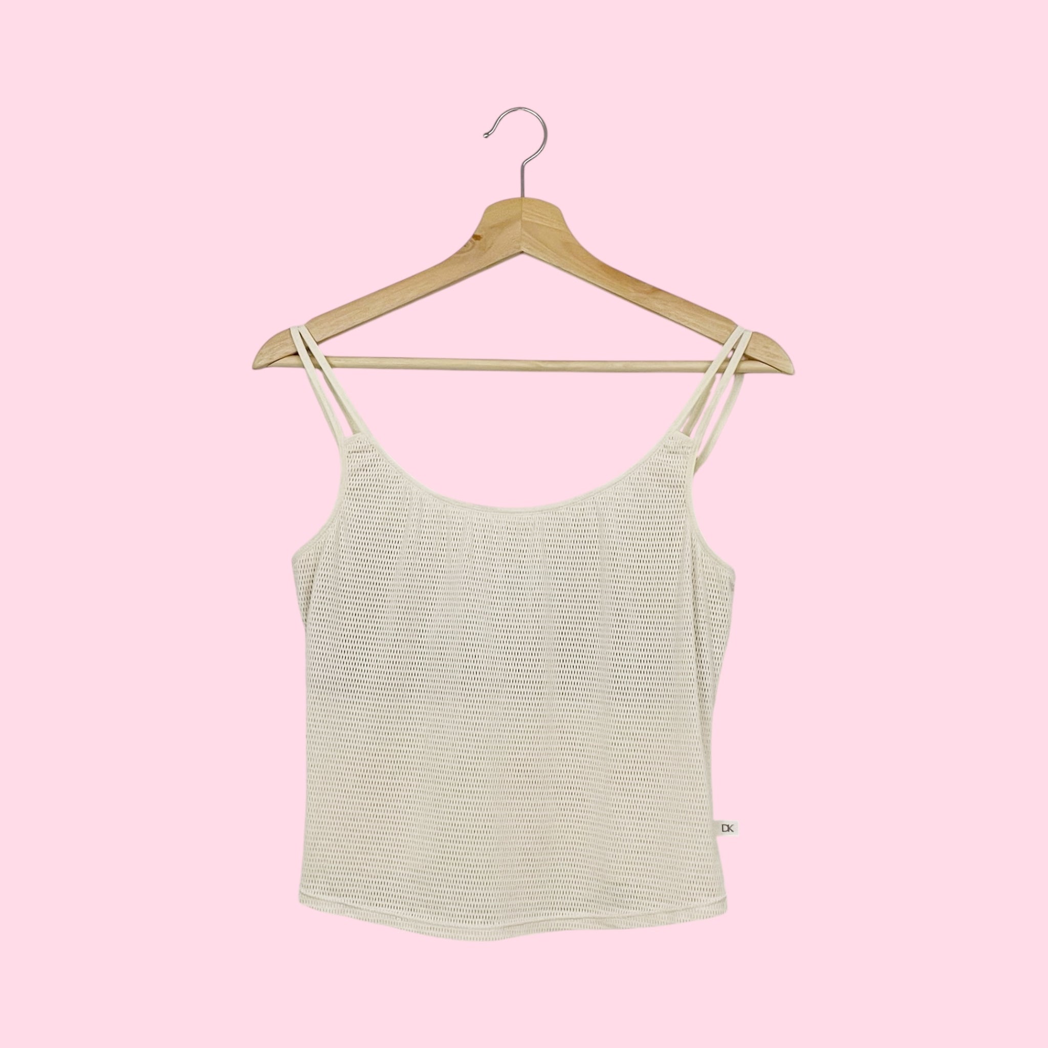 CREAM PERFORATED TANK TOP (M)