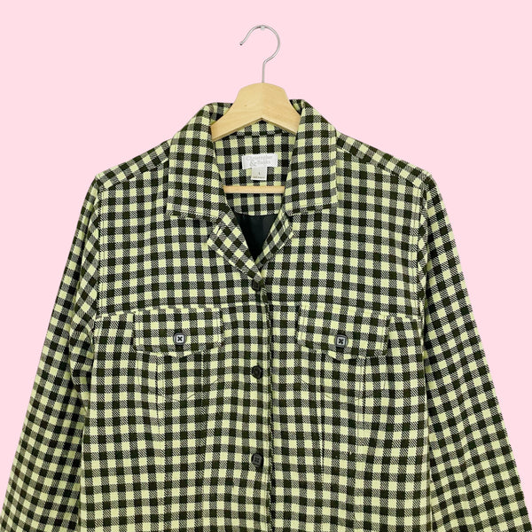 GREEN PLAID SHIRT JACKET (L)