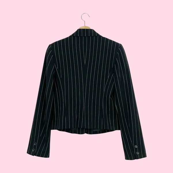 Y2K BLACK + PINK PINSTRIPE 2 PIECE SUIT (S)