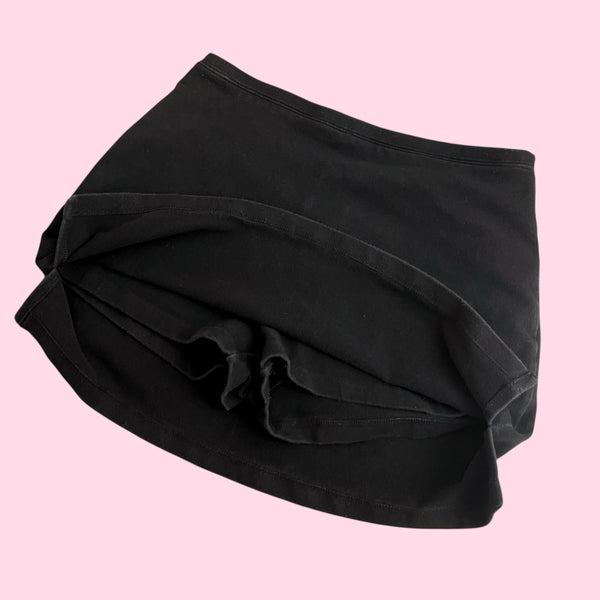 BLACK COTTON MINI SKORT (S)