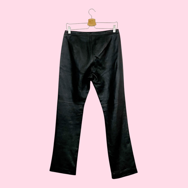 BLACK LEATHER ZIPPER PANTS (6)