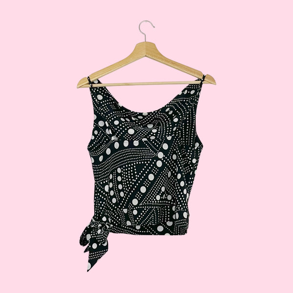 POLKA DOT COWL NECK TANK (M)