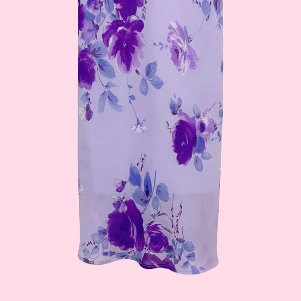 LAVENDER FLORAL MAXI DRESS (S/M)