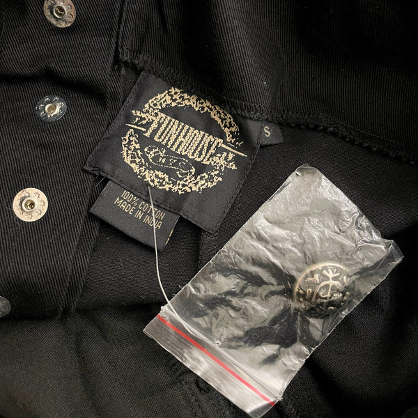 Funhouse NYC Black Goth Buckle Strap Dress W/ Velvet Panel (S)