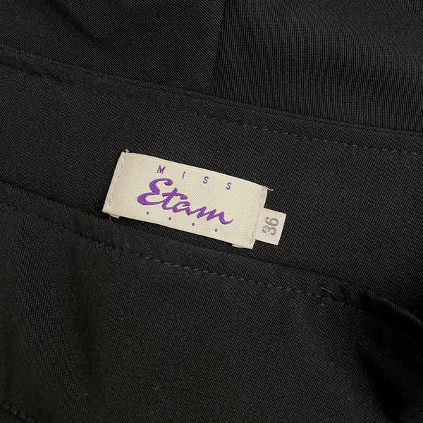 BLACK LOW RISE WIDE LEG OFFICE PANTS (28)