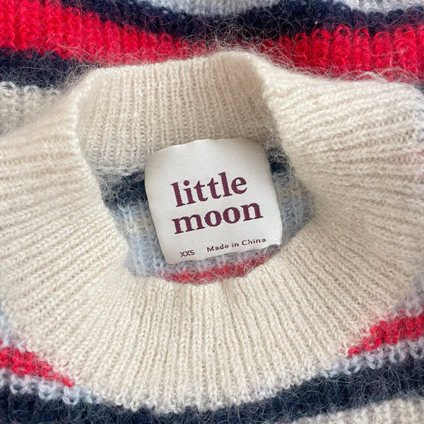 LITTLE MOON STRIPED MOHAIR BLEND SWEATER (XXS)