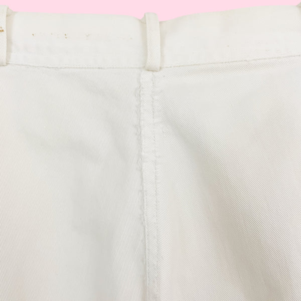 VINTAGE US NAVY WHITE PANTS W/ EMBROIDERED DRAGON (28)
