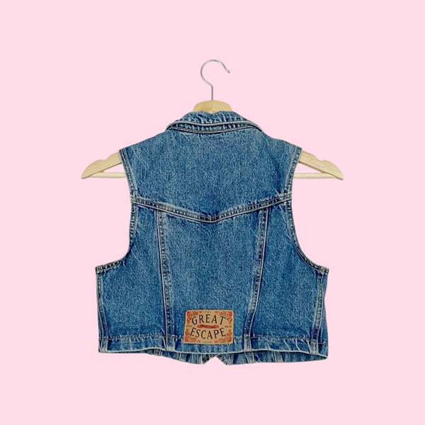 CROPPED DENIM VEST (XS/S)