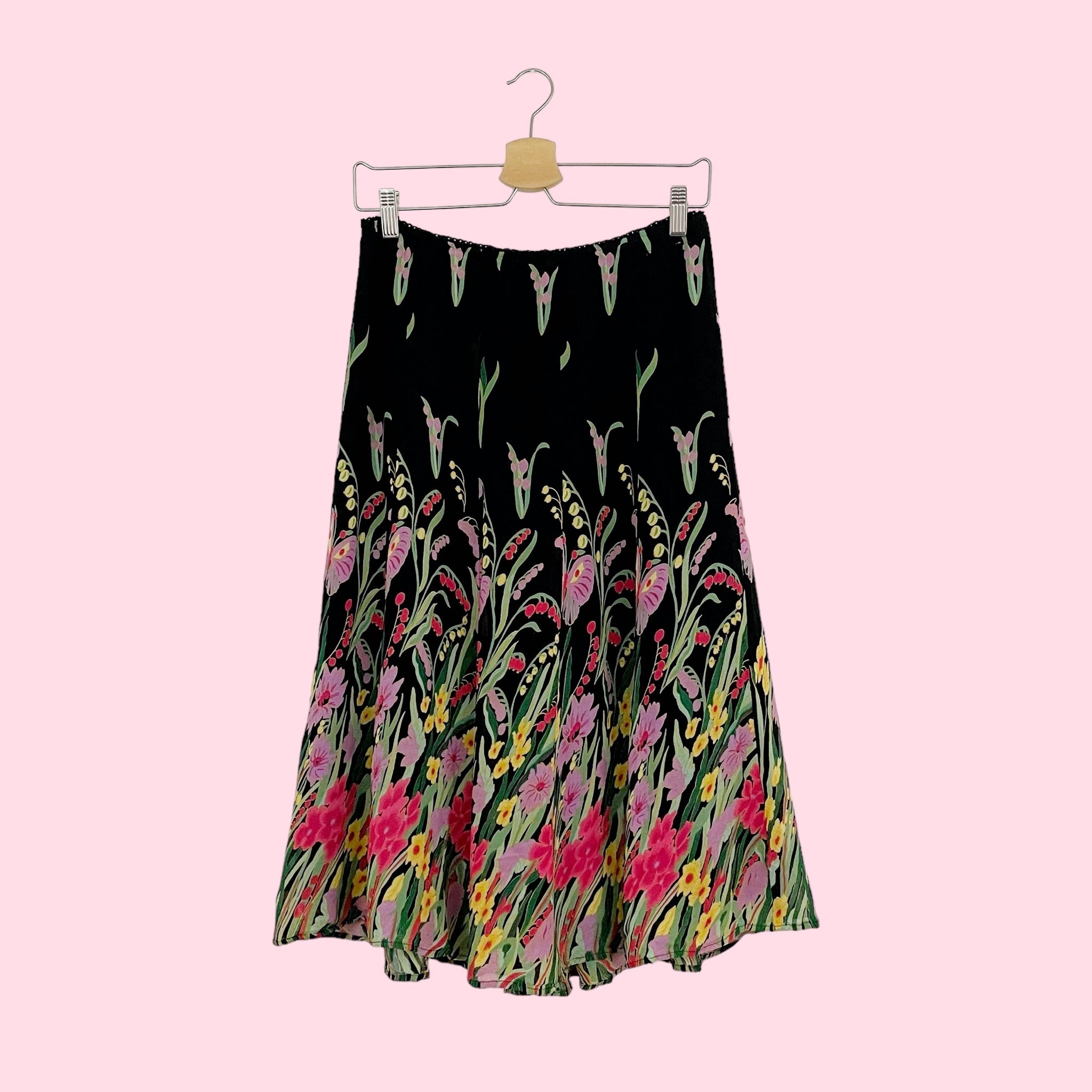FLORAL BUTTERFLY MIDI SKIRT (S)
