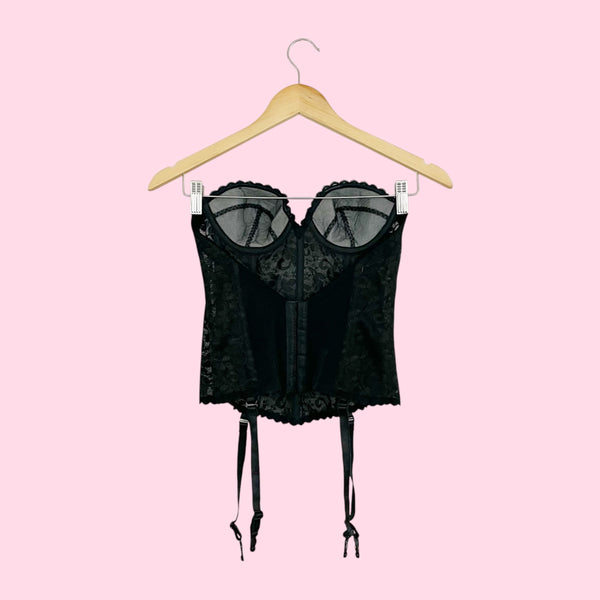 BLACK LACE BUSTIER (34A)