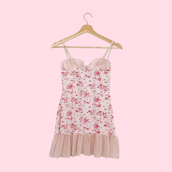 LIGHT PINK FLORAL BABYDOLL (S)