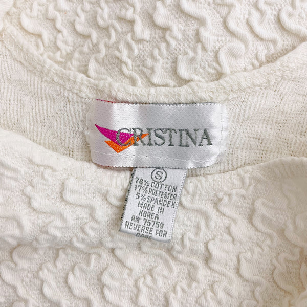 CREAM TEXTURED BODYSUIT (S)