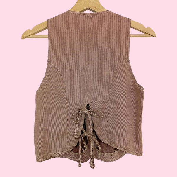 BROWN STRIPED VEST (S)