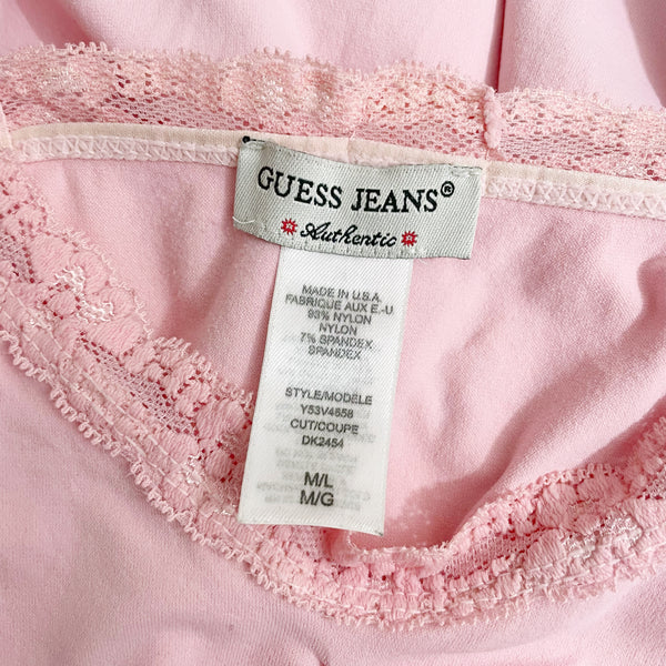 GUESS LIGHT PINK RUCHED TANK (M)