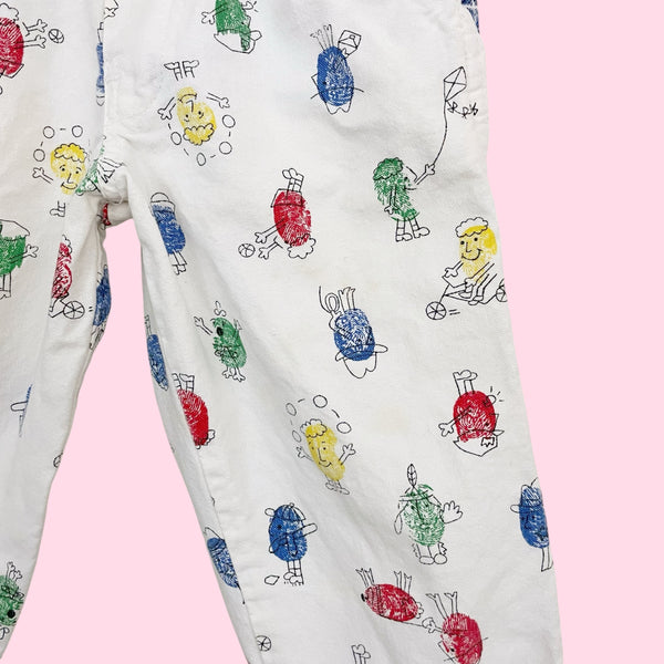 90S OSHKOSH B'GOSH THUMBPRINT OVERALLS (3T)