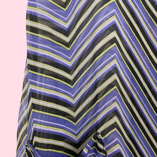 BETSEY JOHNSON SILK CHEVRON MIDI DRESS (6)