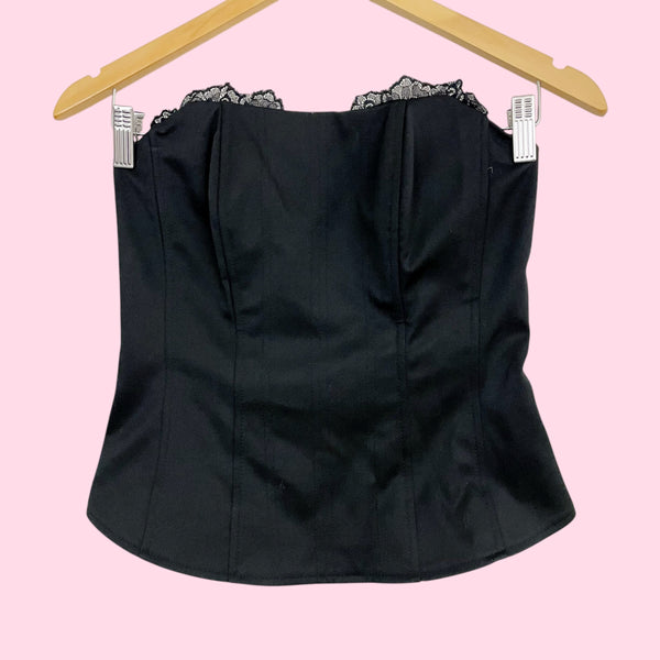 BLACK LACE TRIM CORSET TOP (2)