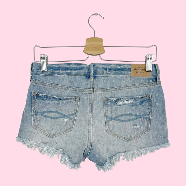 ABERCROMBIE GLITTER DOT DENIM SHORTS (24)